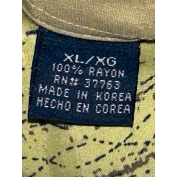 Andrew Fezza New York 100% Rayon Multi Green Hues Men’s Long Sleeve Shirt Size X - Picture 5 of 8